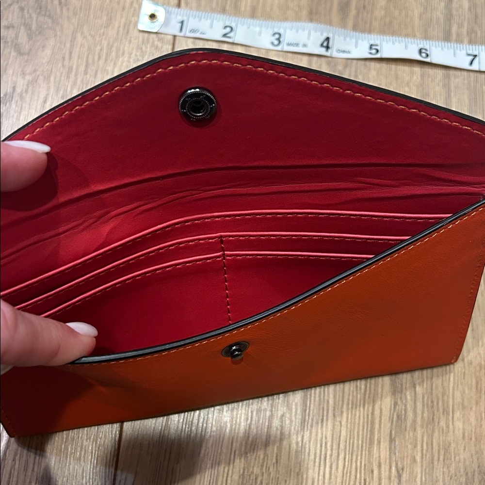 NWOT orange leather wallet - Picture 3 of 4